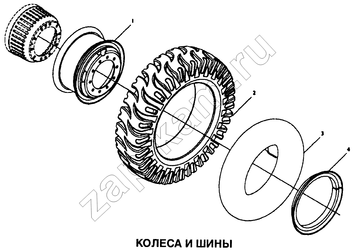 Схема/чертеж: Колеса и шины / Shaanxi SX-3255-DR 3804B 6х4