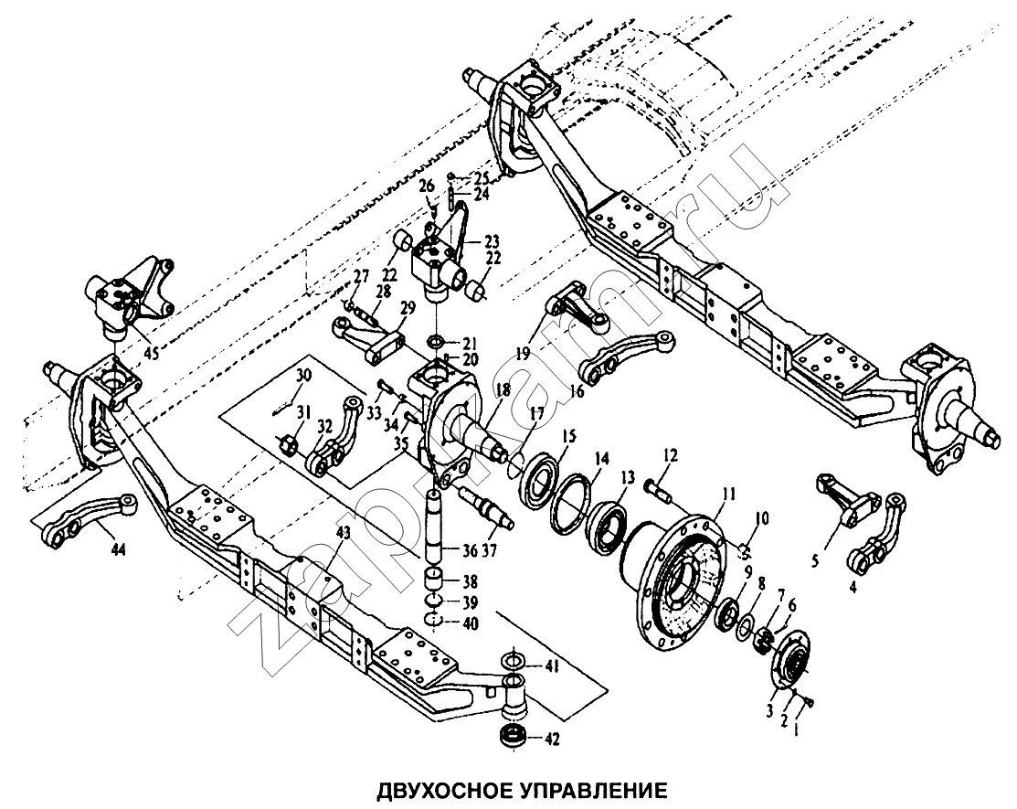 Схема/чертеж: Управление двухосное / Shaanxi SX-3255-DR 3804B 6х4