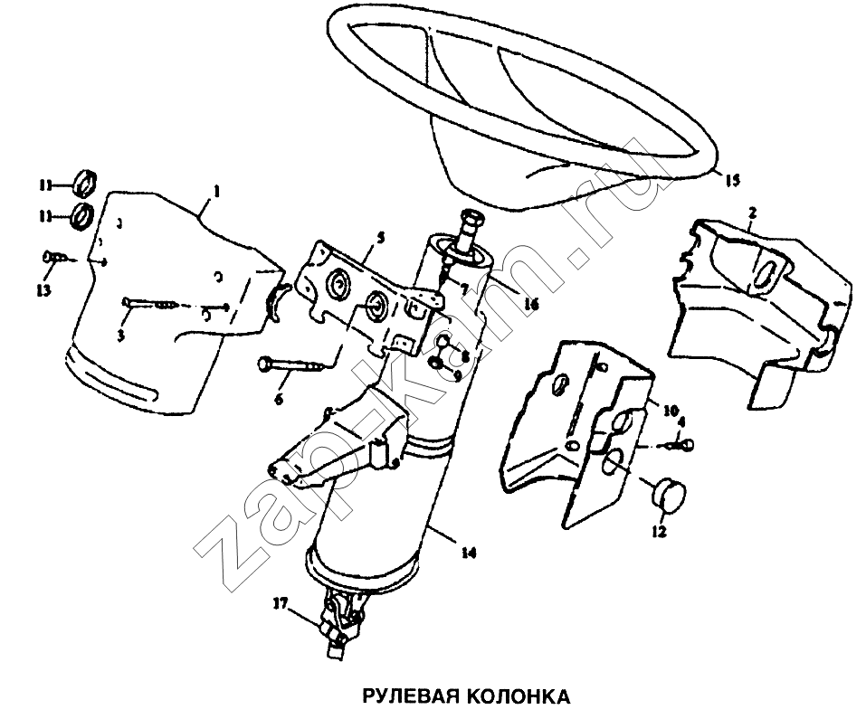 Схема/чертеж: Колонка рулевая / Shaanxi SX-3255-DR 3804B 6х4