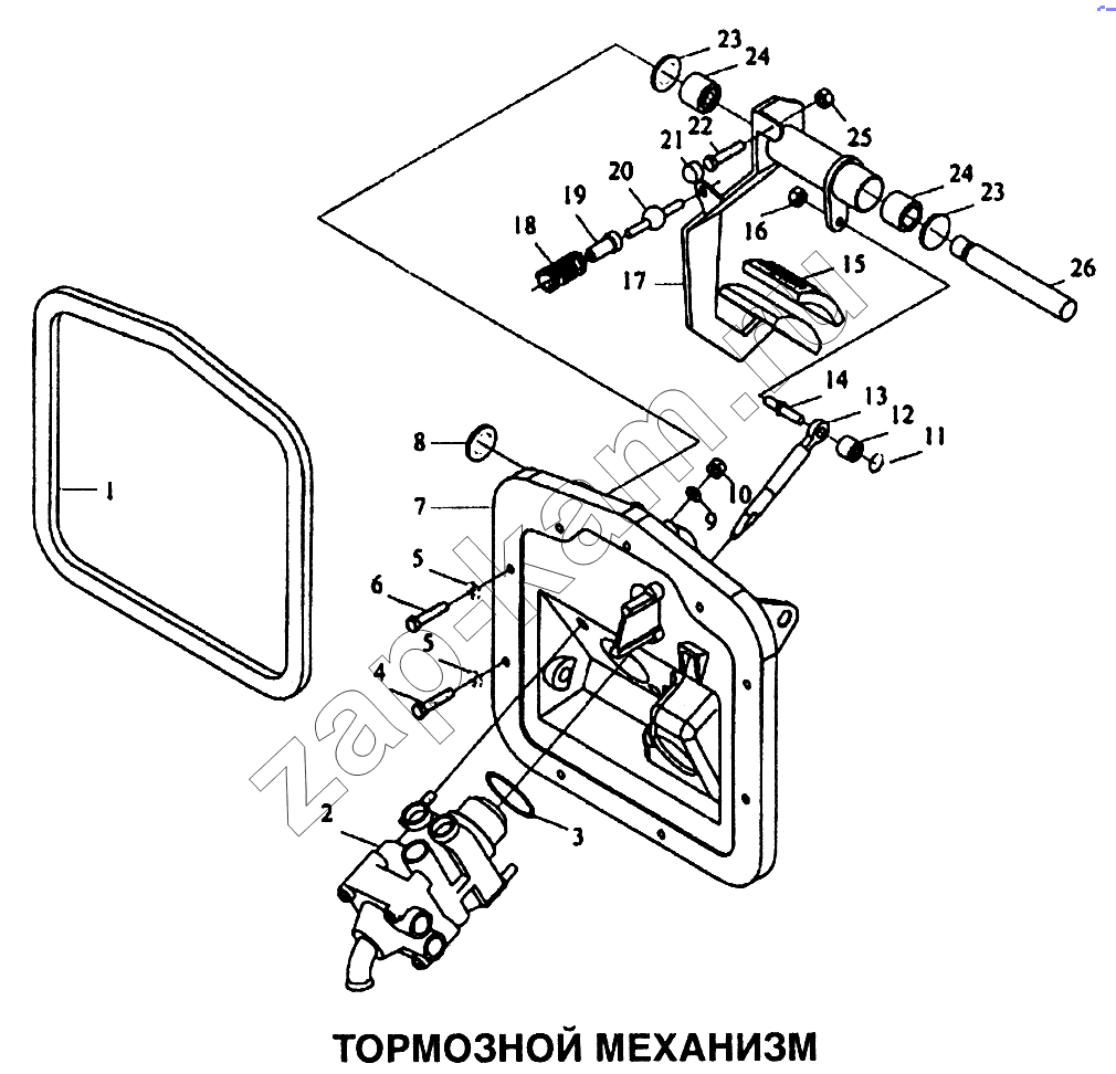 Схема/чертеж: Механизм тормозной / Shaanxi SX-3255-DR 3804B 6х4