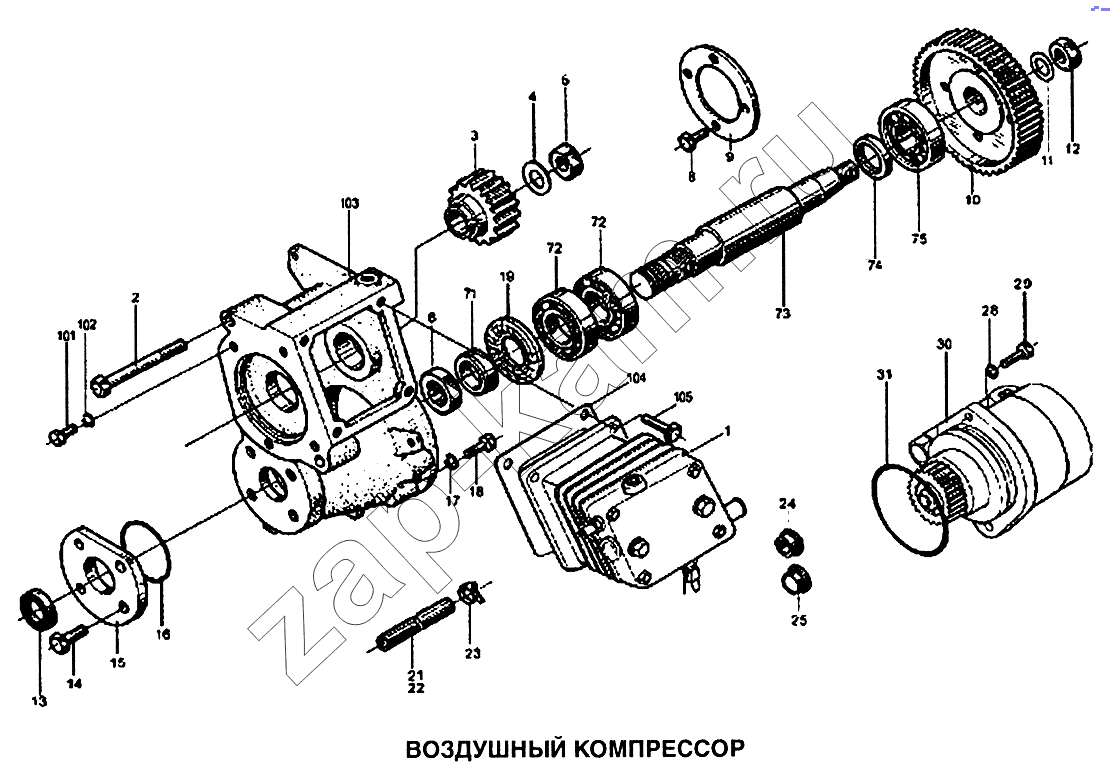 Схема/чертеж: Компрессор воздушный / Shaanxi SX-3255-DR 3804B 6х4