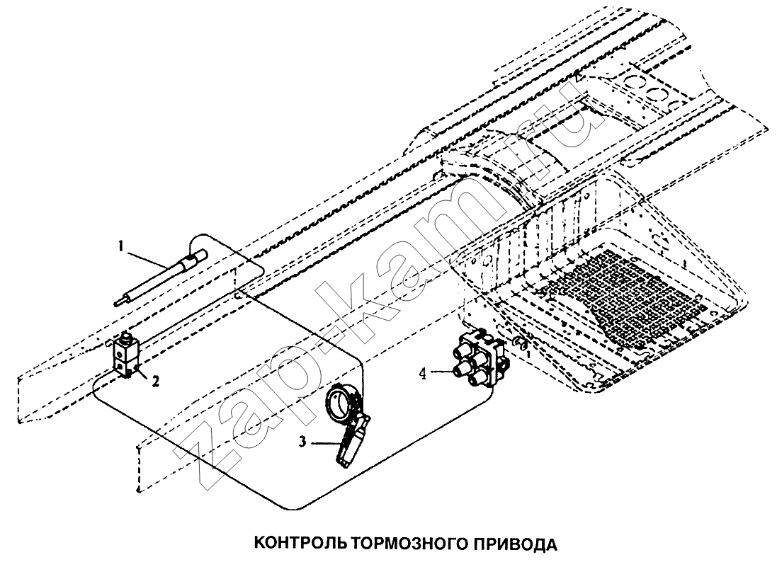 Схема/чертеж: Контроль тормозного привода / Shaanxi SX-3255-DR 3804B 6х4