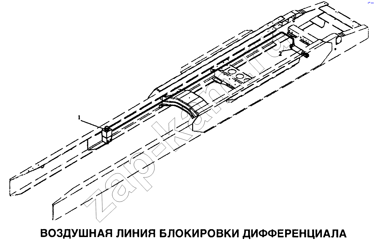 Схема/чертеж: Линия блокировки дифференциала воздушная / Shaanxi SX-3255-DR 3804B 6х4