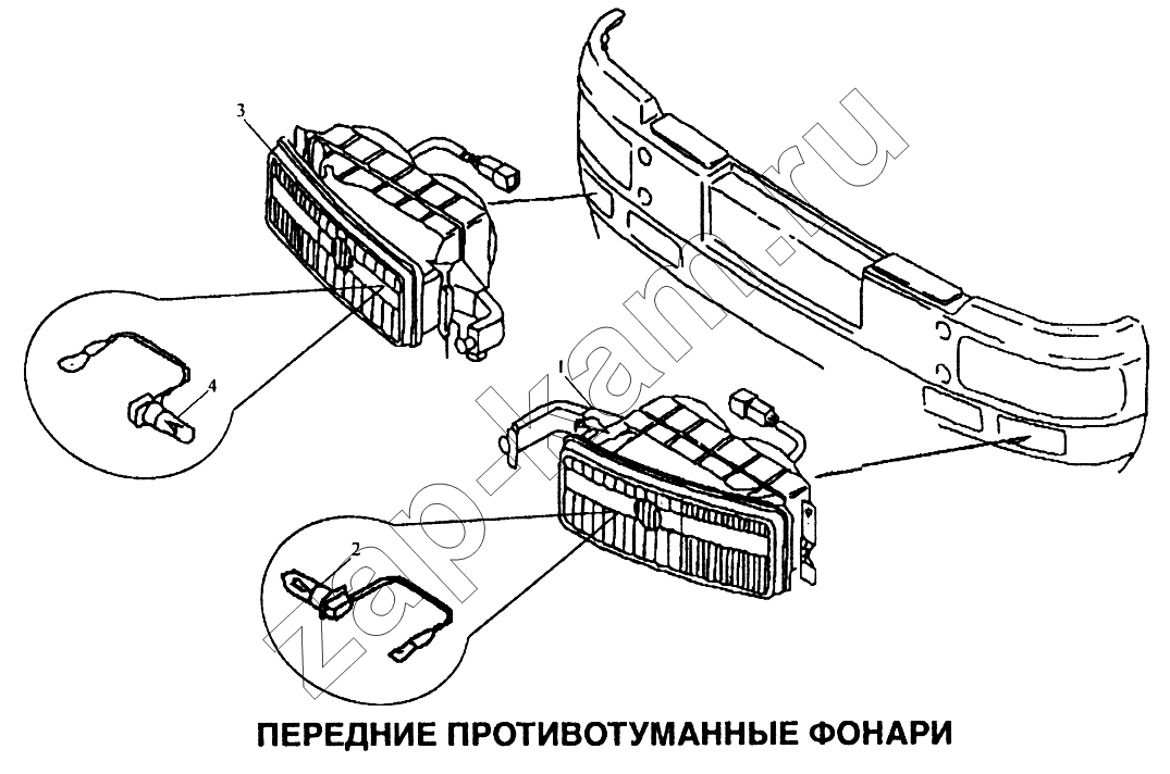 Схема/чертеж: Фонари противотуманные передние / Shaanxi SX-3255-DR 3804B 6х4
