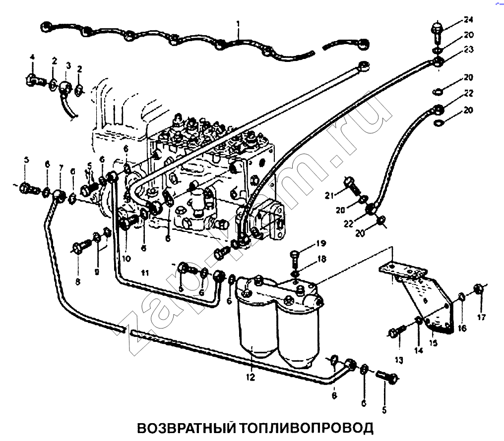 Схема/чертеж: Топливопровод возвратный / Shaanxi SX-3255-DR 3804B 6х4