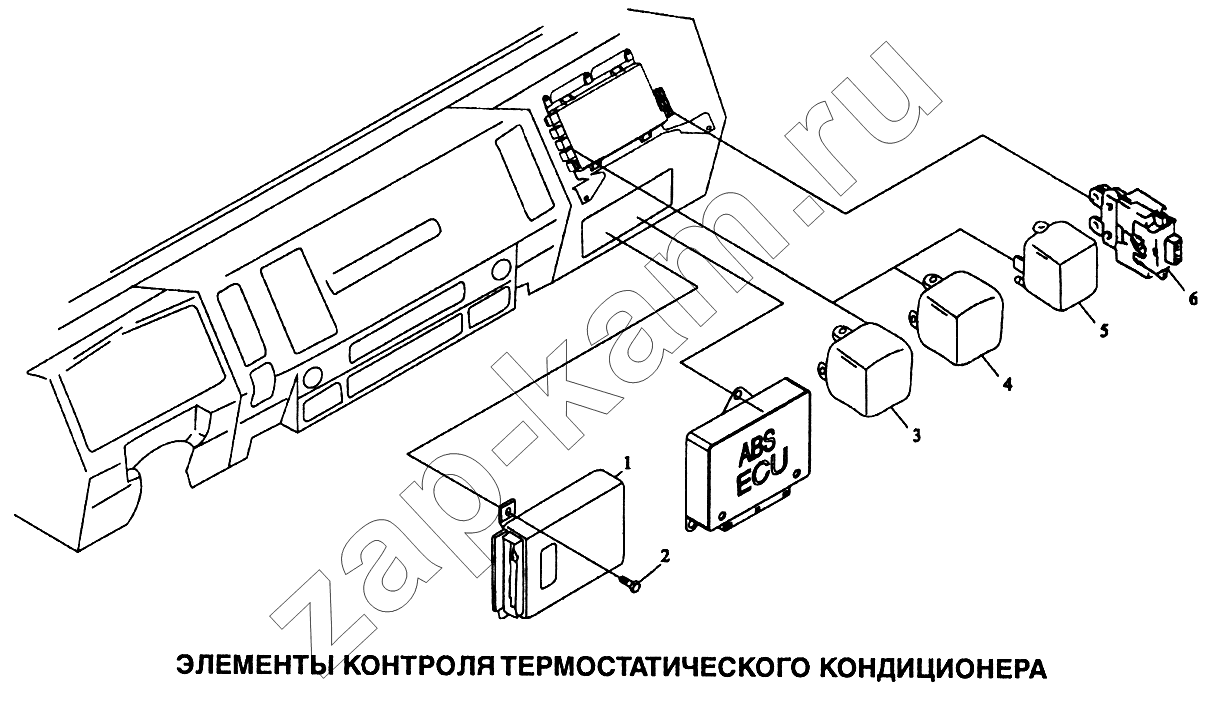 Схема/чертеж: Элементы контроля термостатического кондиционера / Shaanxi SX-3255-DR 3804B 6х4