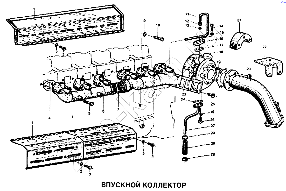 Схема/чертеж: Коллектор впускной / Shaanxi SX-3255-DR 3804B 6х4
