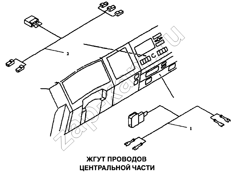 Схема/чертеж: Жгут проводов центральной части / Shaanxi SX-3255-DR 3804B 6х4