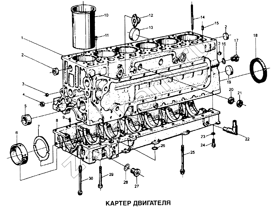 Схема/чертеж: Картер двигателя / Shaanxi SX-3255-DR 3804B 6х4