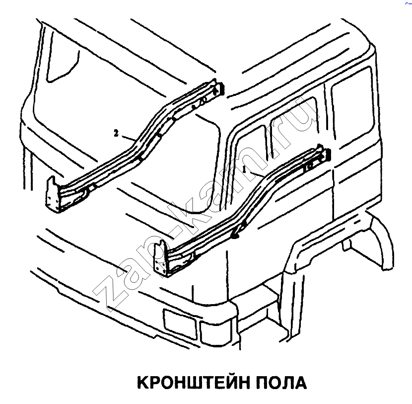 Схема/чертеж: Кронштейн пола / Shaanxi SX-3255-DR 3804B 6х4