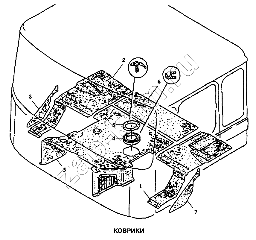 Схема/чертеж: Коврики / Shaanxi SX-3255-DR 3804B 6х4