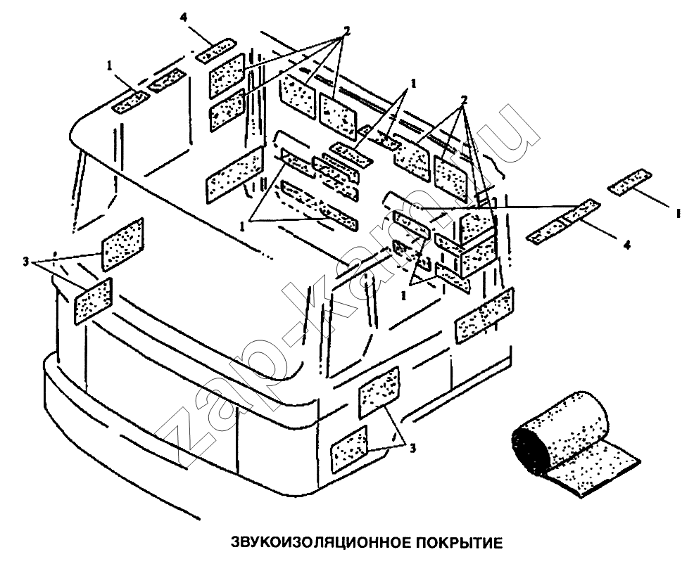 Схема/чертеж: Покрытие звукоизоляционное / Shaanxi SX-3255-DR 3804B 6х4