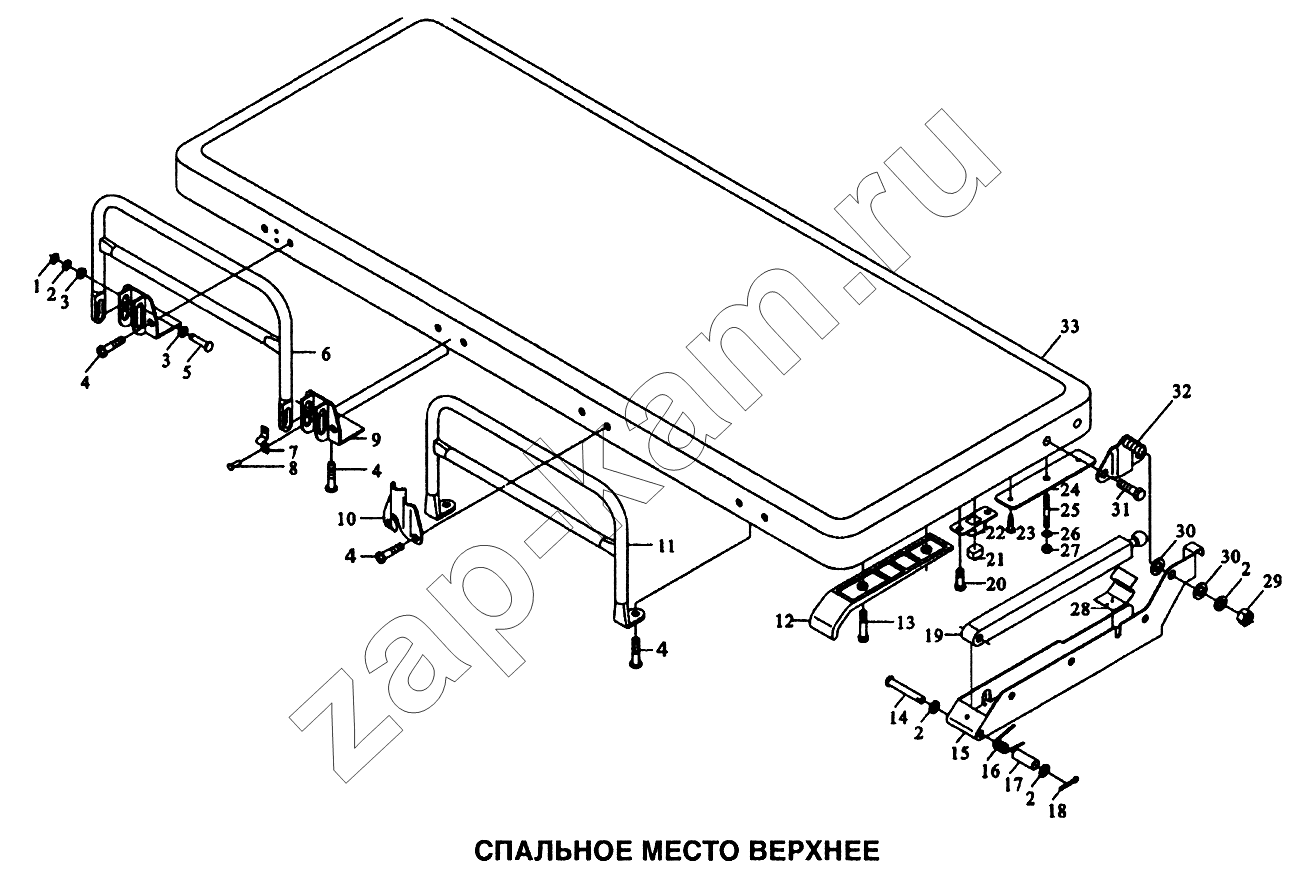 Схема/чертеж: Место спальное верхнее / Shaanxi SX-3255-DR 3804B 6х4