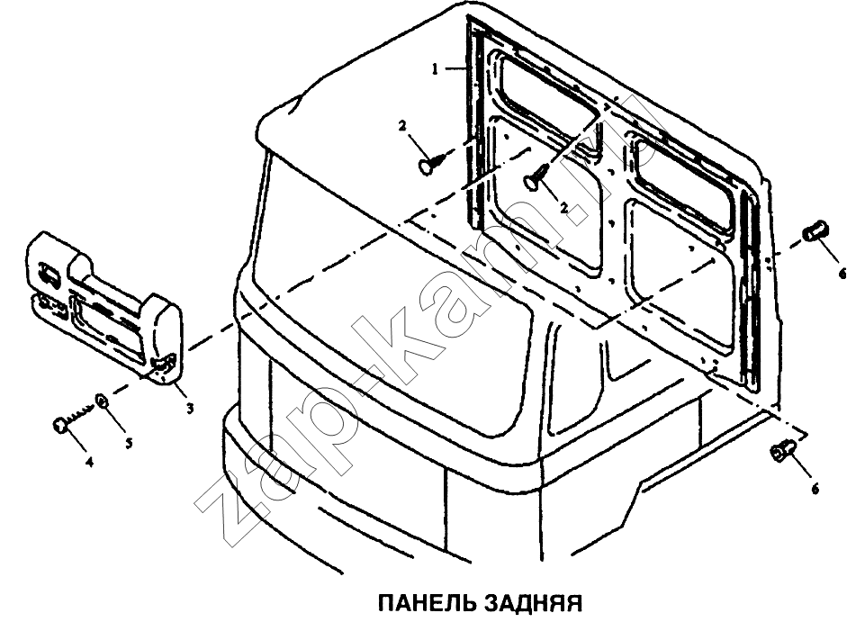 Схема/чертеж: Панель задняя / Shaanxi SX-3255-DR 3804B 6х4