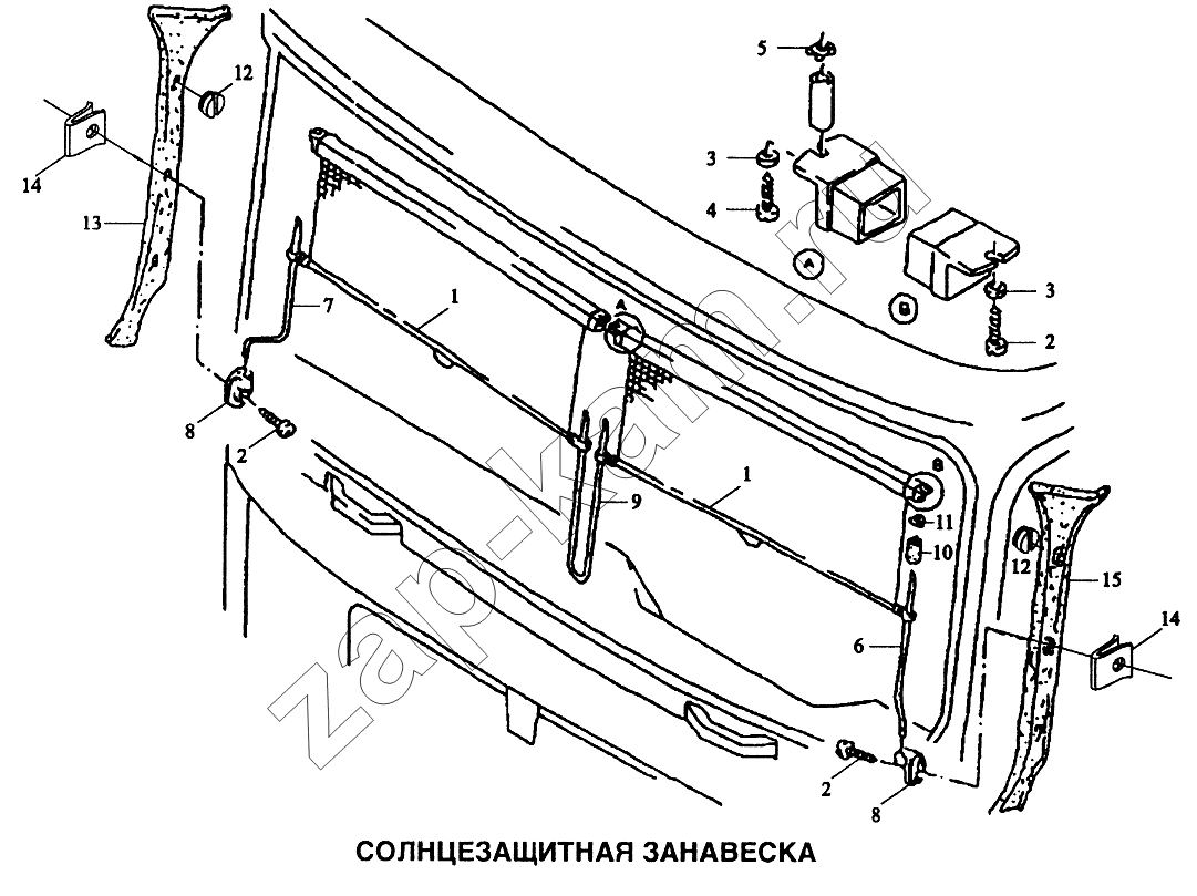Схема/чертеж: Занавеска солнцезащитная / Shaanxi SX-3255-DR 3804B 6х4
