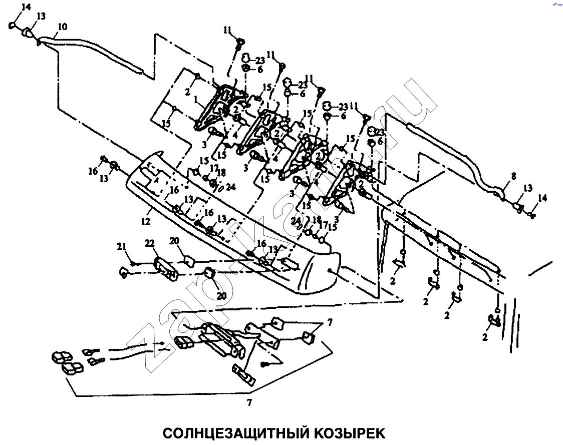 Схема/чертеж: Козырек солнцезащитный / Shaanxi SX-3255-DR 3804B 6х4