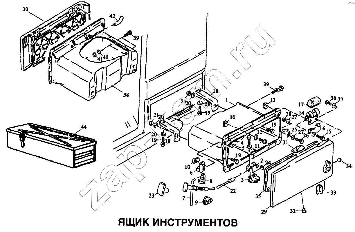 Схема/чертеж: Ящик инструментов / Shaanxi SX-3255-DR 3804B 6х4