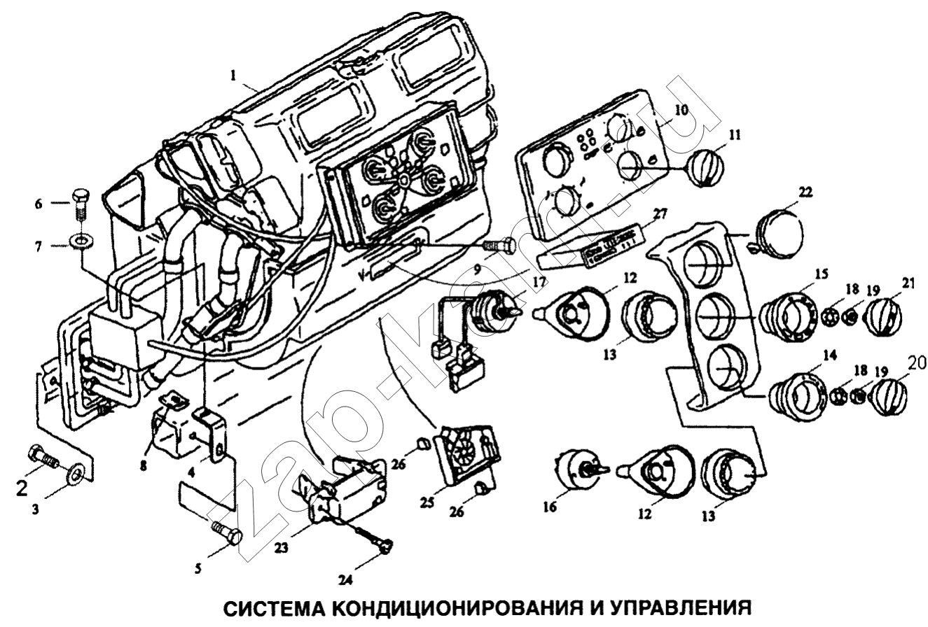 Схема/чертеж: Система кондиционирования и управления / Shaanxi SX-3255-DR 3804B 6х4