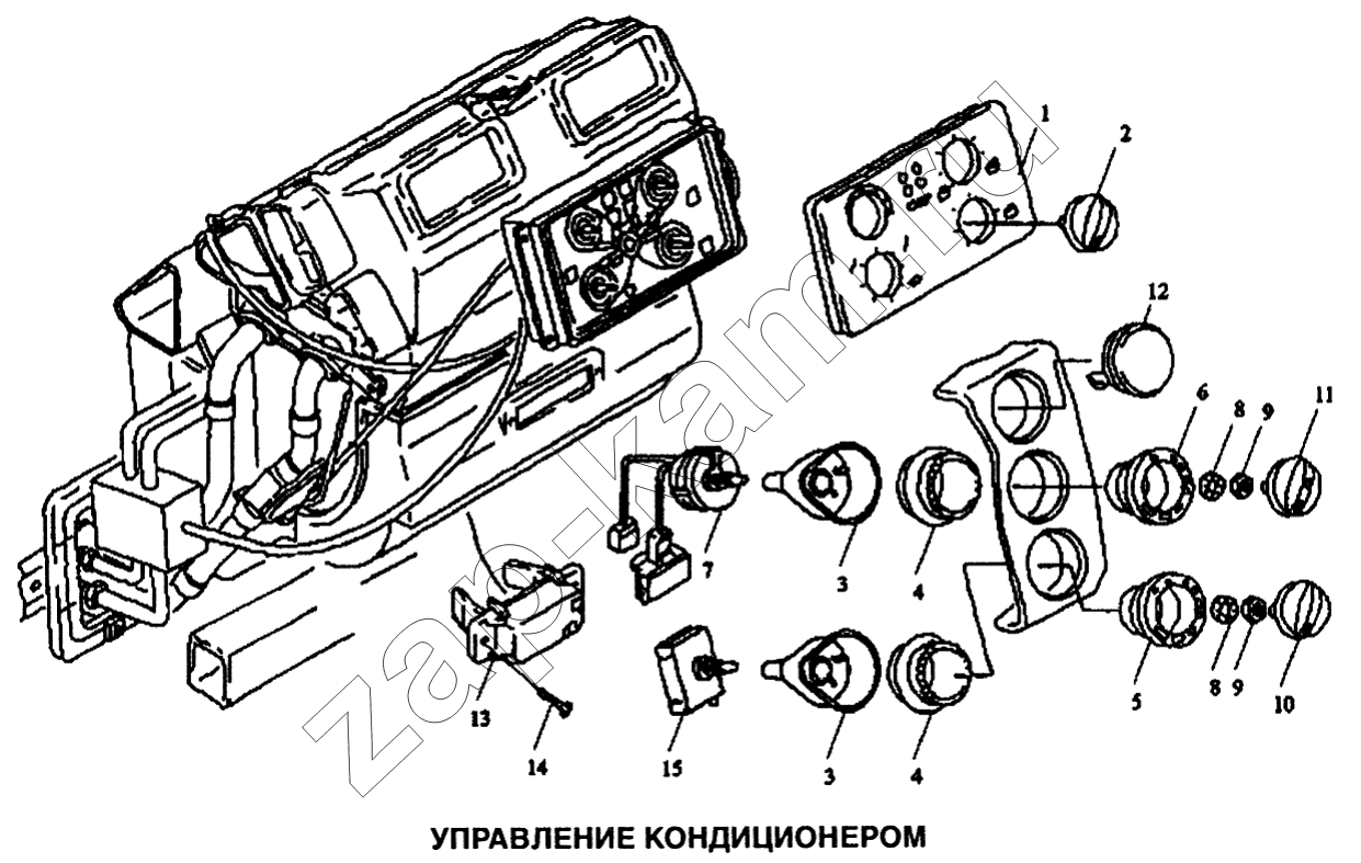Схема/чертеж: Управление кондиционером / Shaanxi SX-3255-DR 3804B 6х4