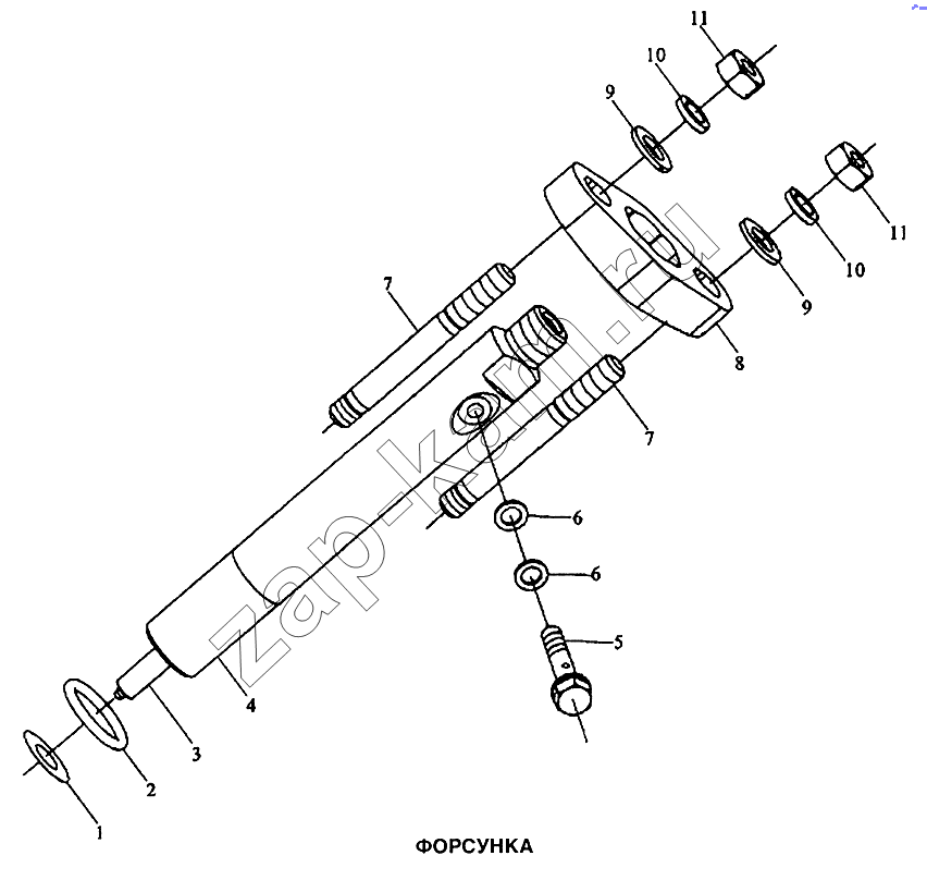 Схема/чертеж: Форсунка / Shaanxi SX-3255-DR 3804B 6х4