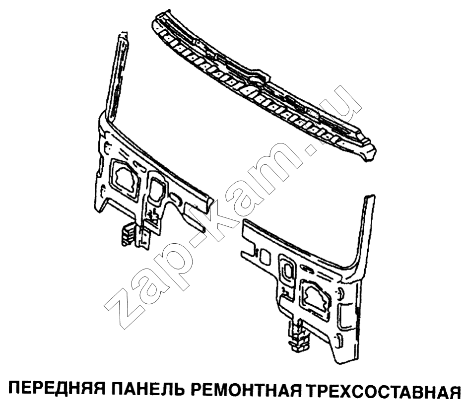 Схема/чертеж: Панель передняя ремонтная трехсоставная / Shaanxi SX-3255-DR 3804B 6х4