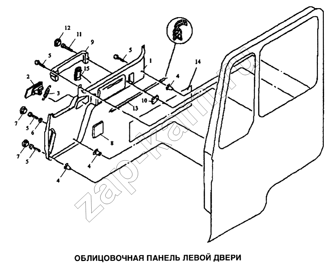 Схема/чертеж: Панель облицовочная левой двери / Shaanxi SX-3255-DR 3804B 6х4