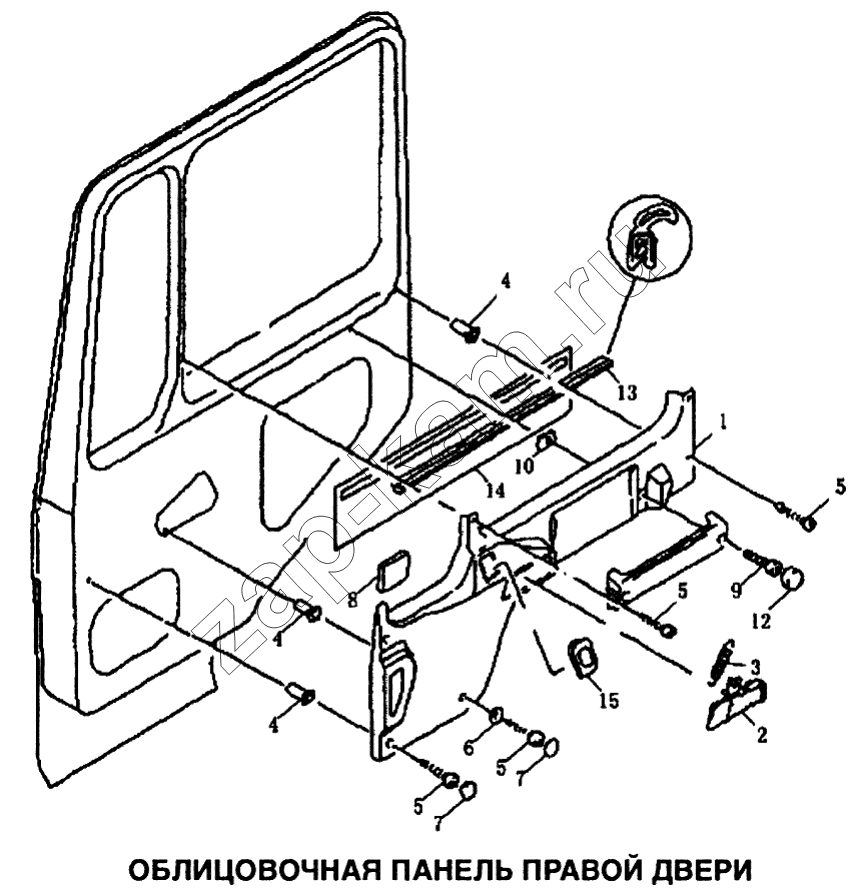 Схема/чертеж: Панель облицовочная правой двери / Shaanxi SX-3255-DR 3804B 6х4