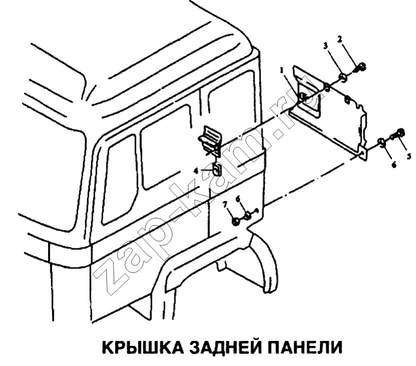 Схема/чертеж: Крышка задней панели / Shaanxi SX-3255-DR 3804B 6х4