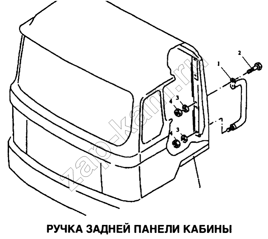 Схема/чертеж: Ручка задней панели кабины / Shaanxi SX-3255-DR 3804B 6х4