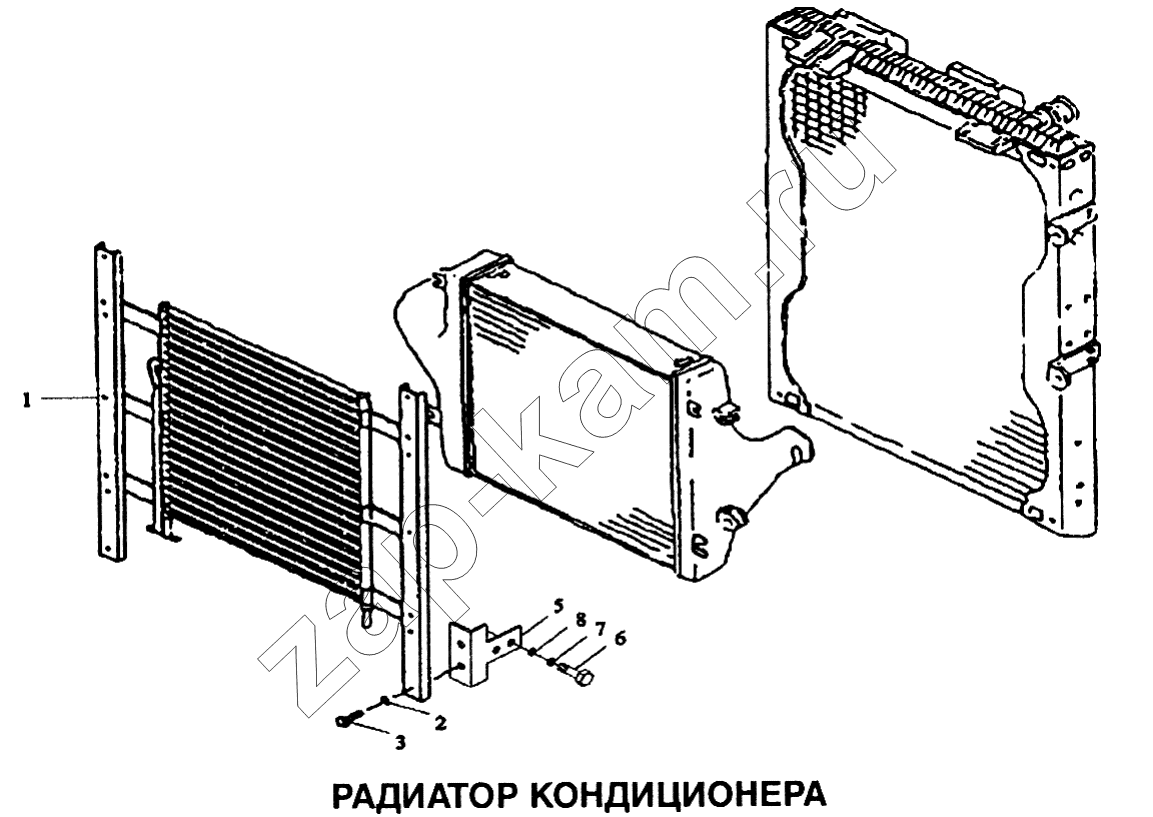 Схема/чертеж: Радиатор кондиционера / Shaanxi SX-3255-DR 3804B 6х4