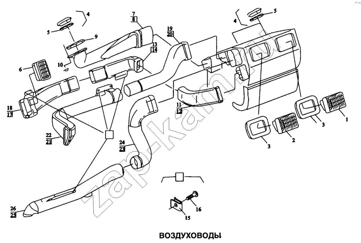 Схема/чертеж: Воздуховоды / Shaanxi SX-3255-DR 3804B 6х4
