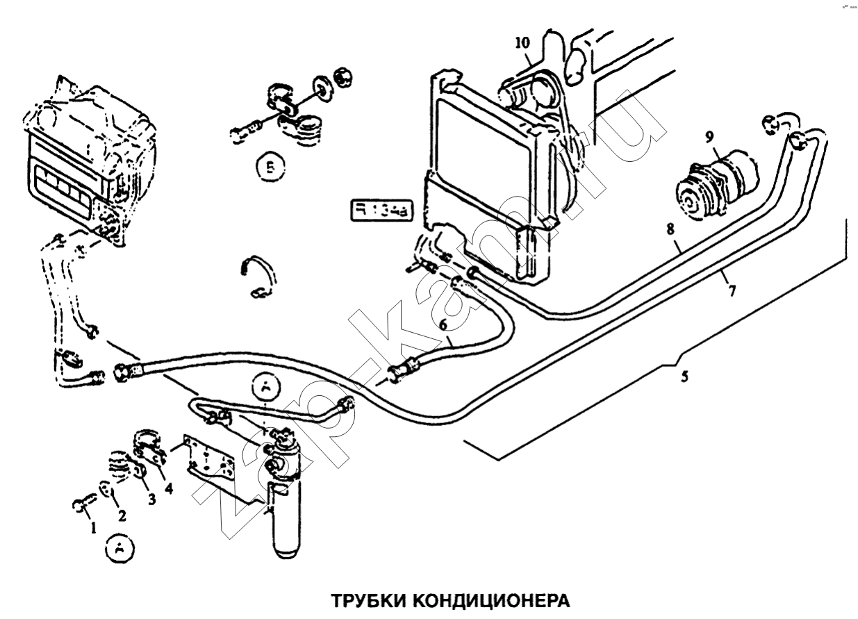 Схема/чертеж: Трубки кондиционера / Shaanxi SX-3255-DR 3804B 6х4
