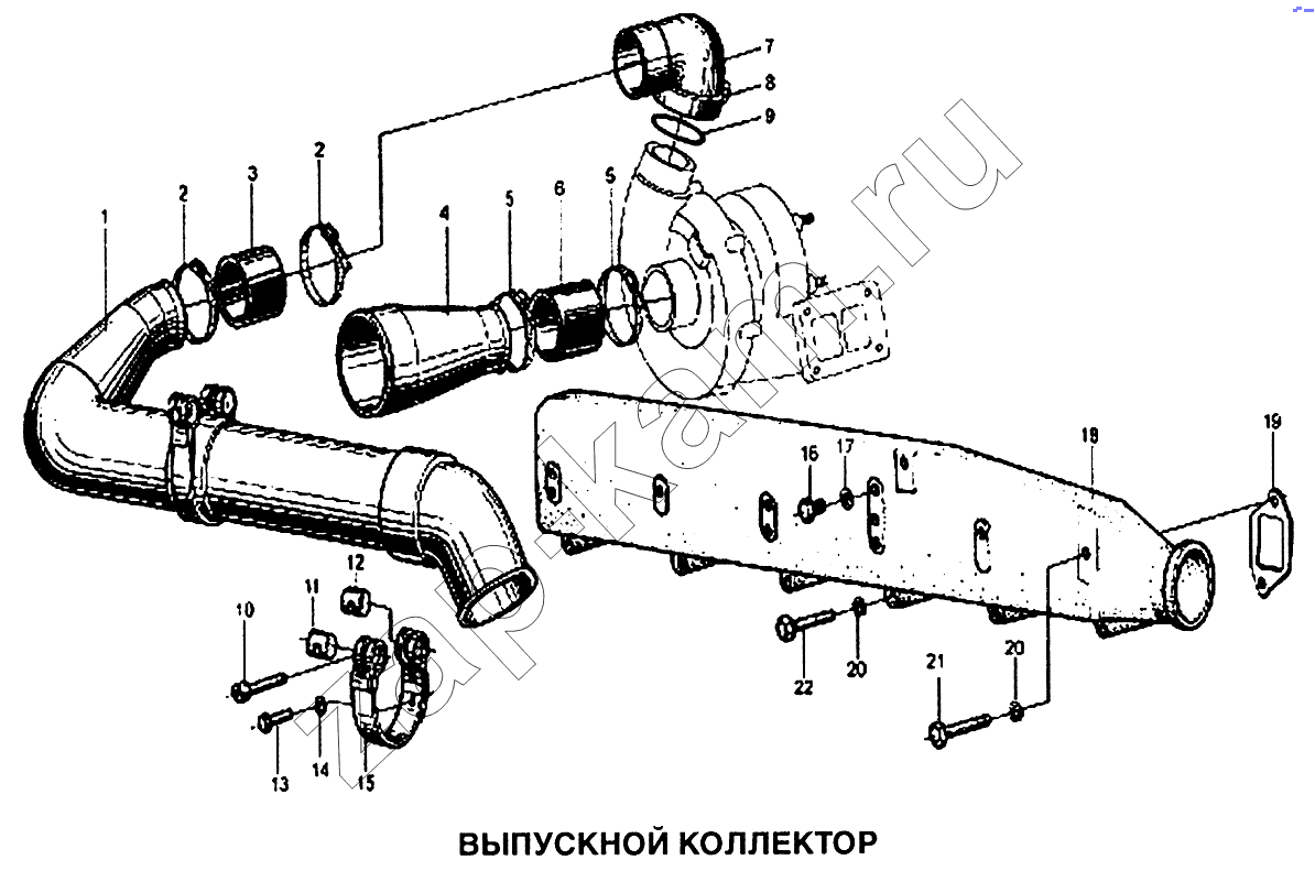 Схема/чертеж: Коллектор выпускной / Shaanxi SX-3255-DR 3804B 6х4