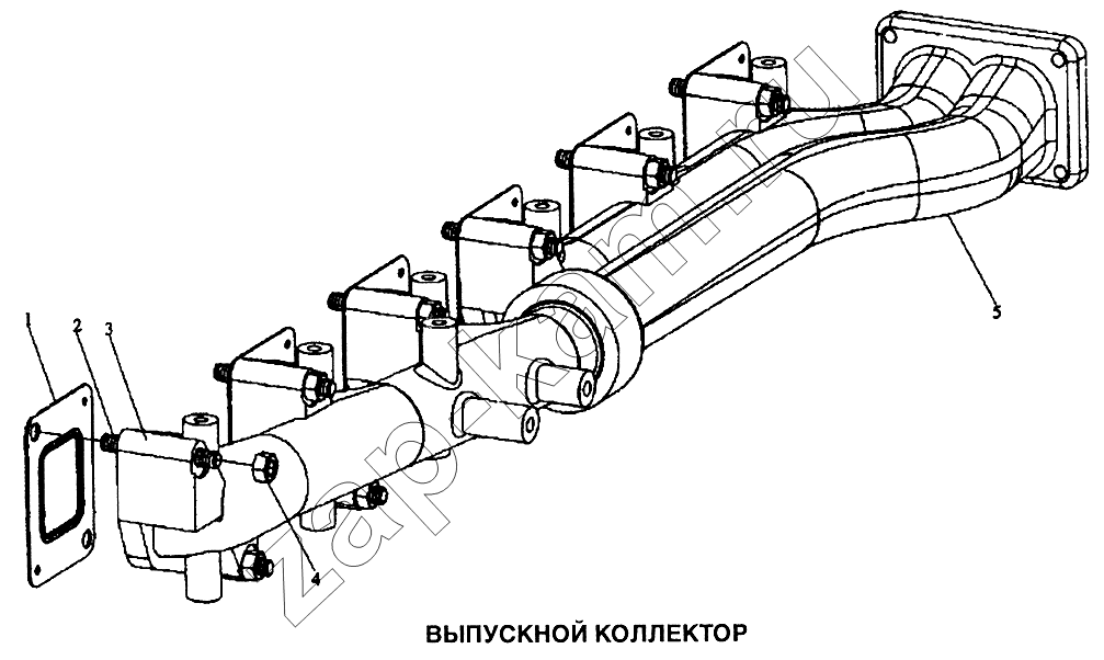 Схема/чертеж: Коллектор выпускной / Shaanxi SX-3255-DR 3804B 6х4