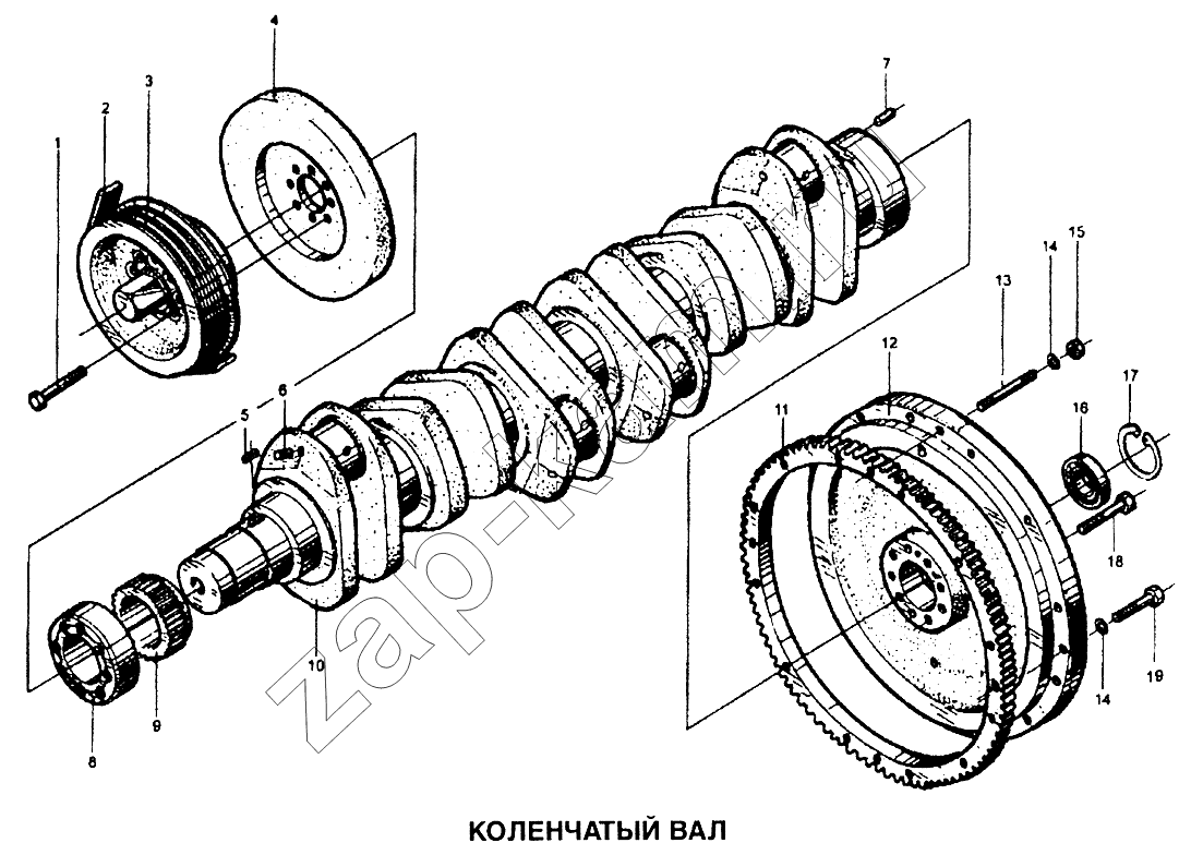 Схема/чертеж: Вал коленчатый / Shaanxi SX-3255-DR 3804B 6х4