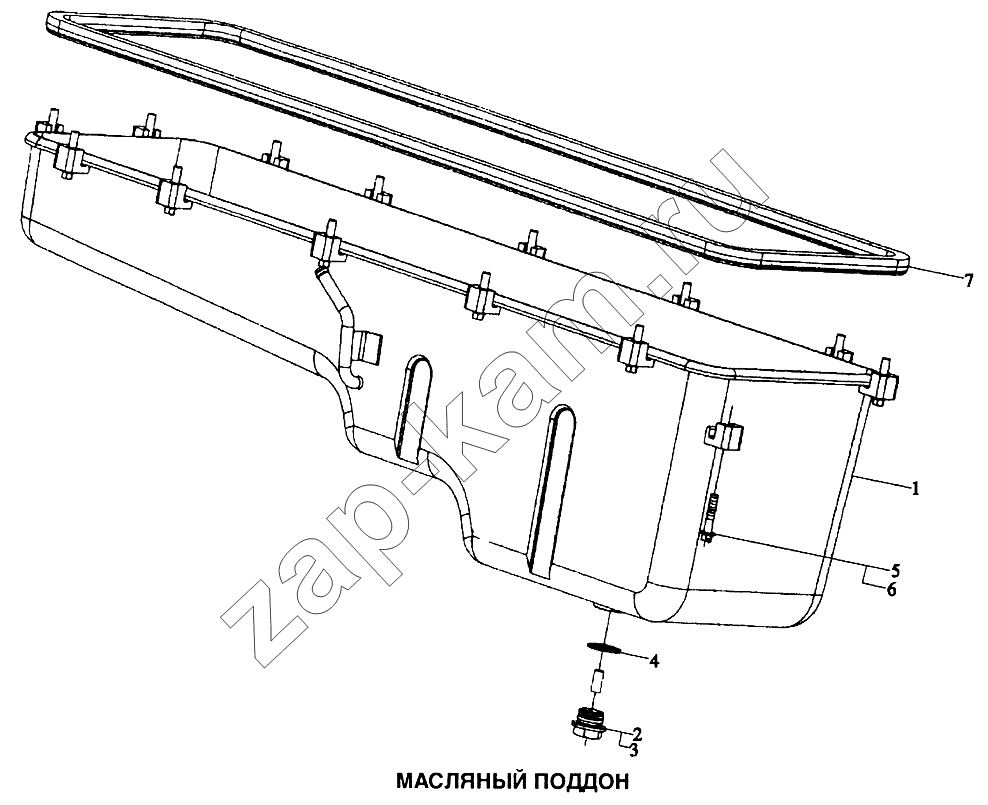 Схема/чертеж: Поддон масляный / Shaanxi SX-3255-DR 3804B 6х4