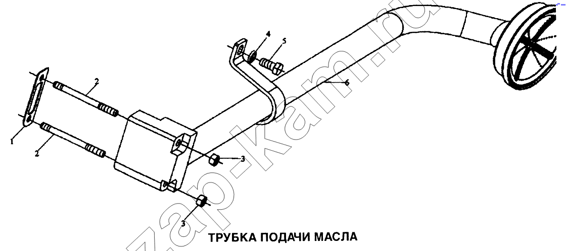 Схема/чертеж: Трубка подачи масла / Shaanxi SX-3255-DR 3804B 6х4