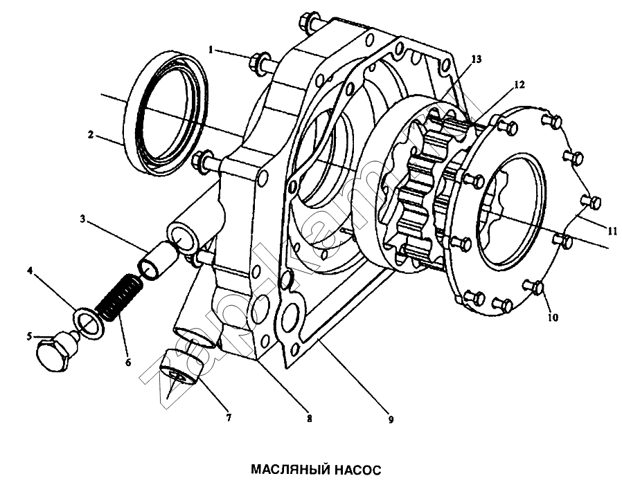 Схема/чертеж: Насос масляный / Shaanxi SX-3255-DR 3804B 6х4