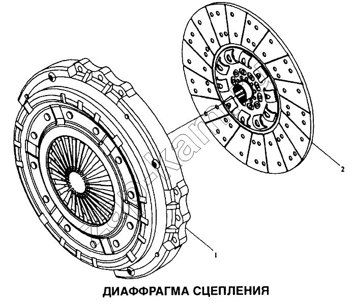Схема/чертеж: Диафрагма сцепления / Shaanxi SX-3255-DR 3804B 6х4