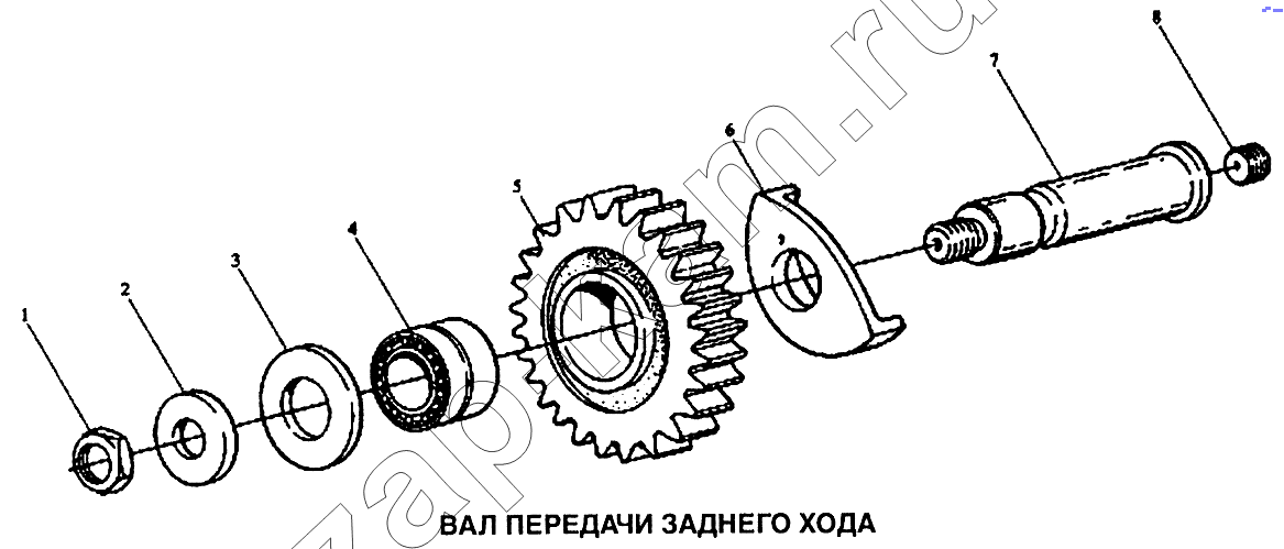 Схема/чертеж: Вал передачи заднего хода / Shaanxi SX-3255-DR 3804B 6х4