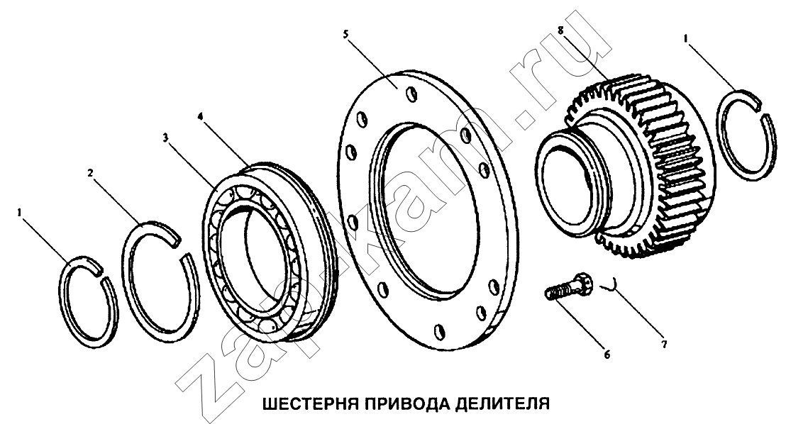 Схема/чертеж: Шестерня привода делителя / Shaanxi SX-3255-DR 3804B 6х4