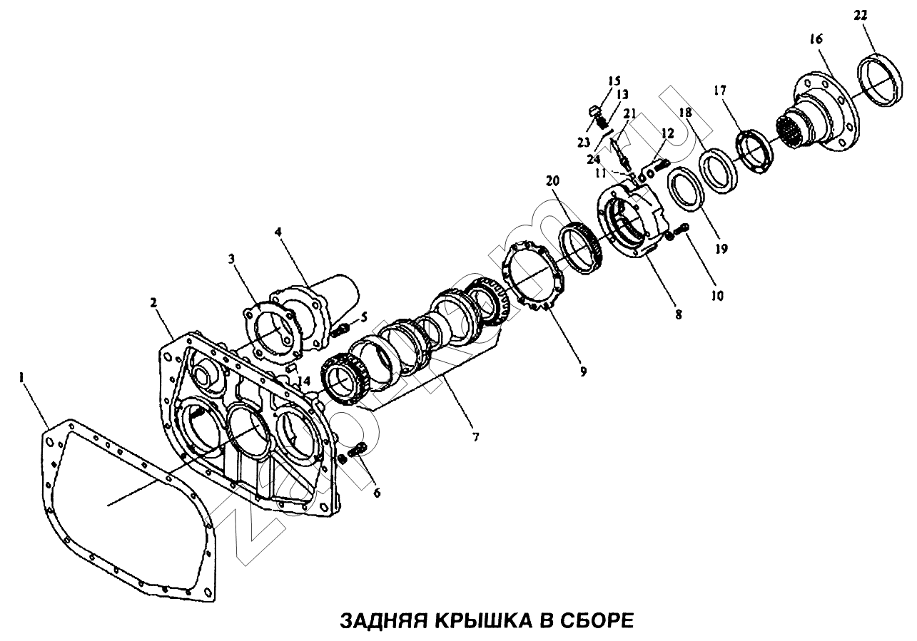 Схема/чертеж: Крышка задняя в сборе / Shaanxi SX-3255-DR 3804B 6х4