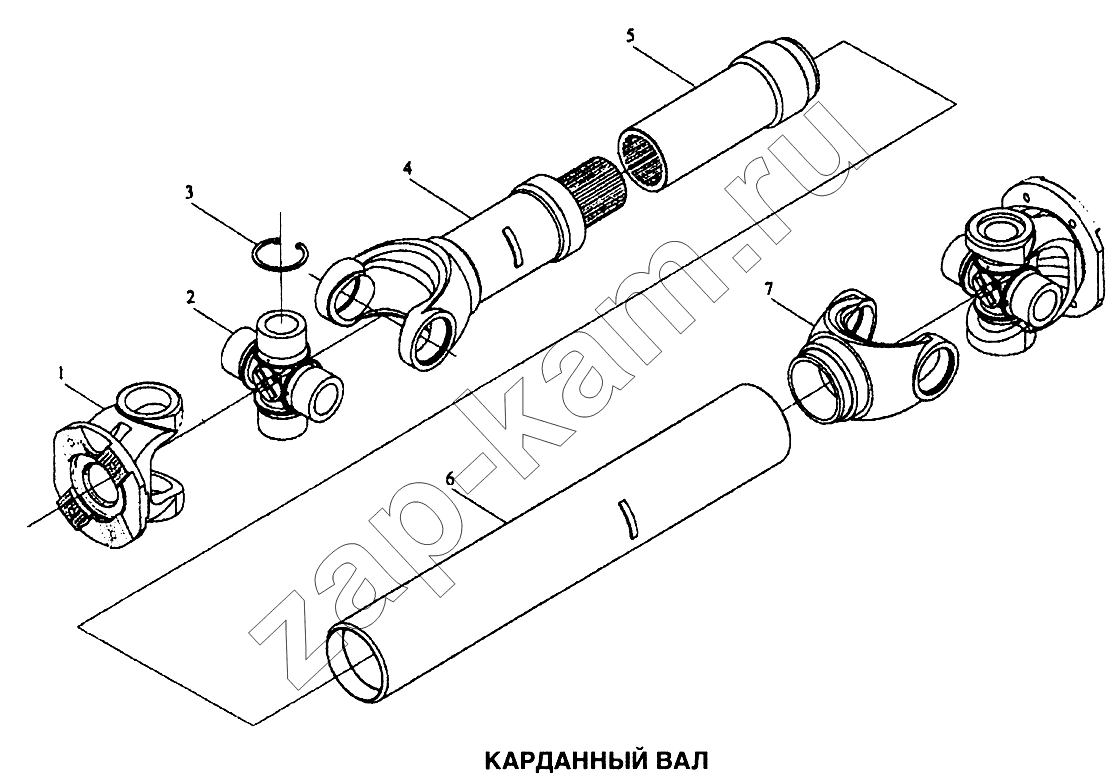 Схема/чертеж: Вал карданный / Shaanxi SX-3255-DR 3804B 6х4