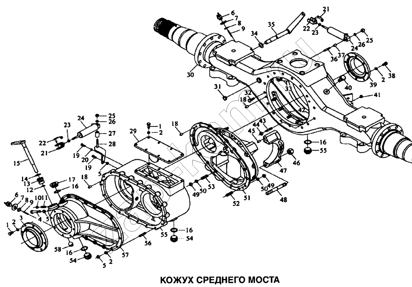 Схема/чертеж: Кожух среднего моста / Shaanxi SX-3255-DR 3804B 6х4