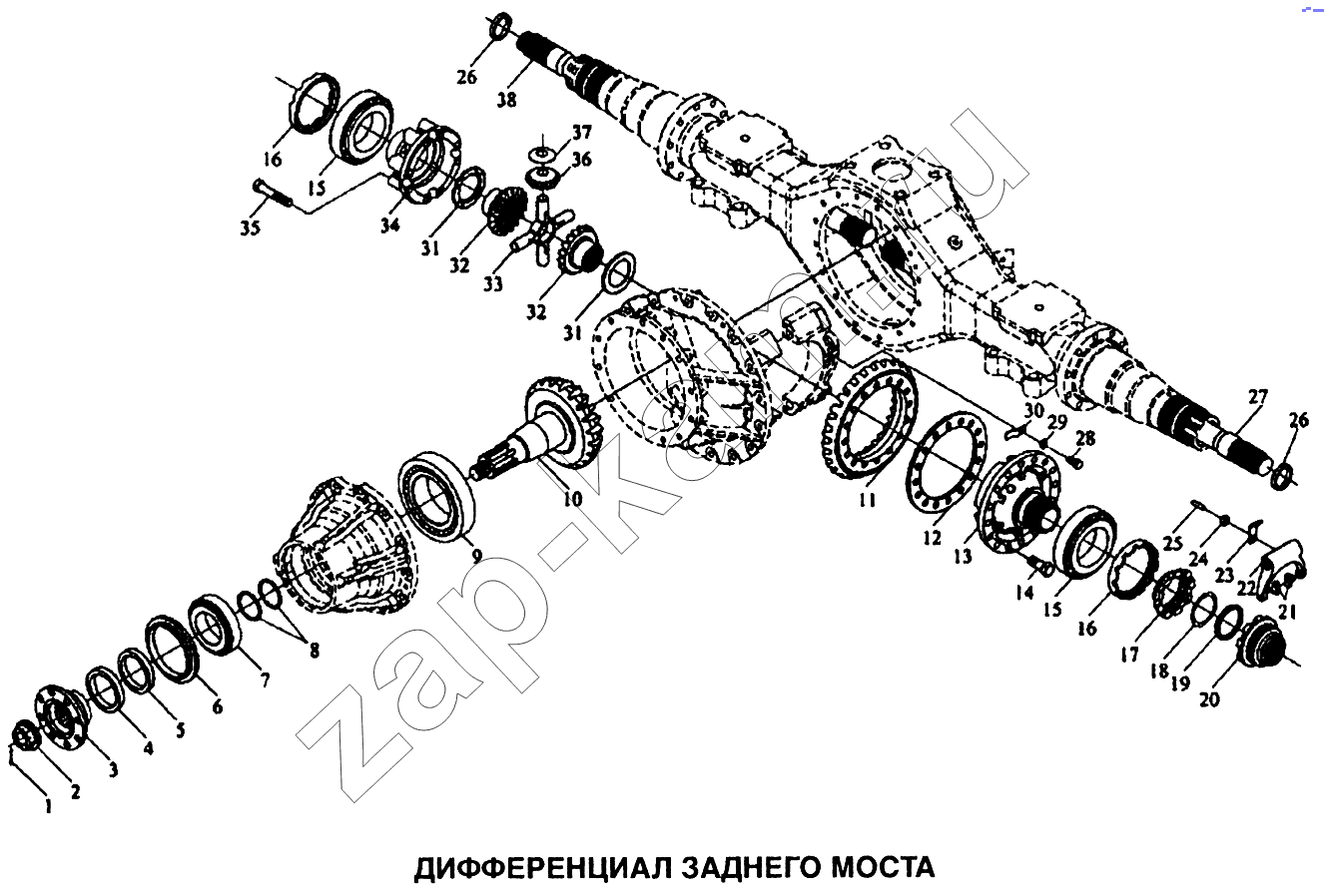Схема/чертеж: Дифференциал заднего моста / Shaanxi SX-3255-DR 3804B 6х4