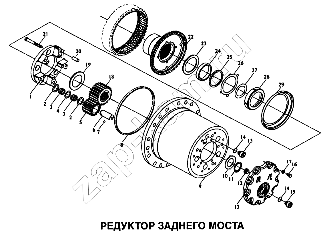 Схема/чертеж: Редуктор заднего моста / Shaanxi SX-3255-DR 3804B 6х4