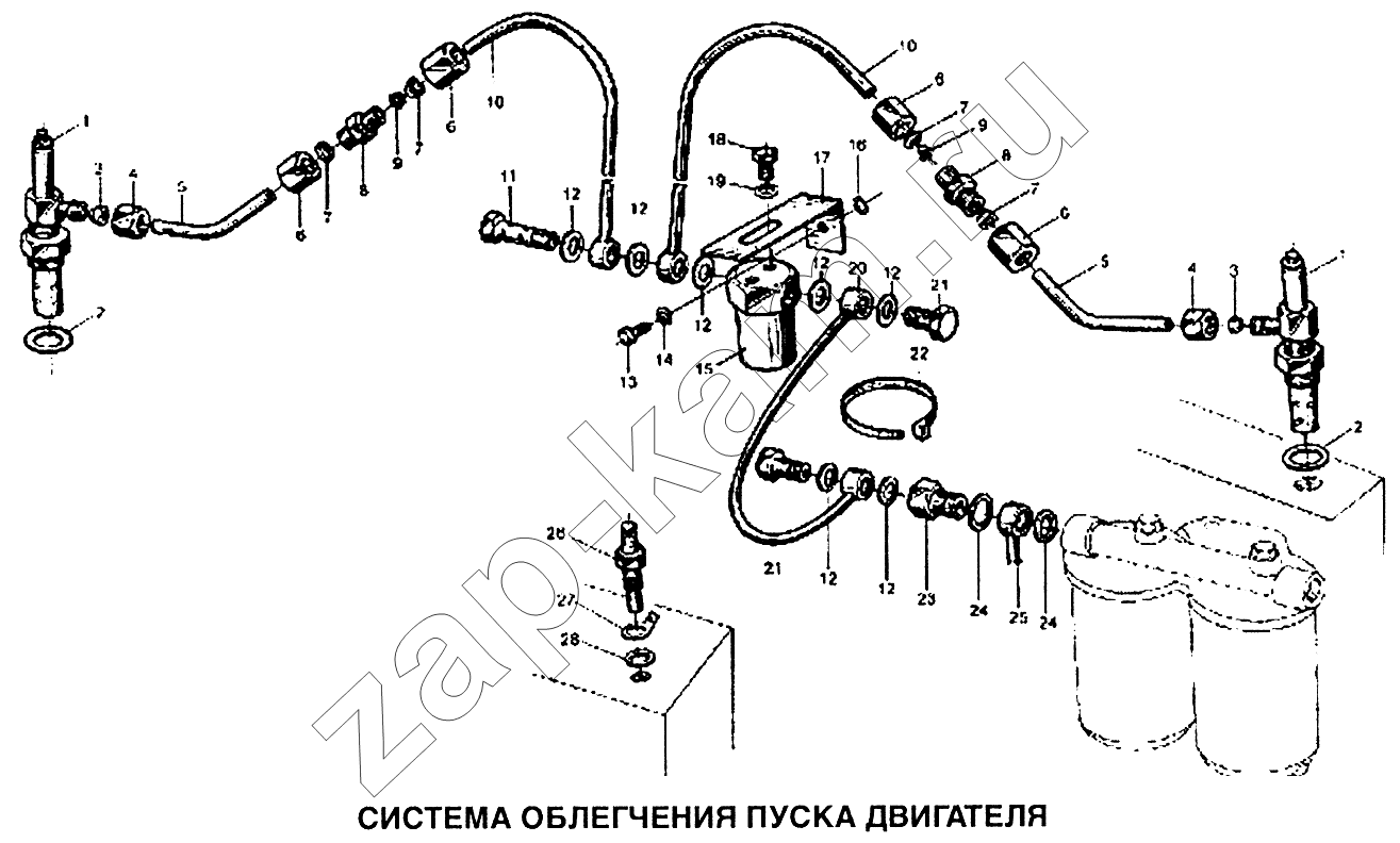 Схема/чертеж: Система облегчения пуска двигателя / Shaanxi SX-3255-DR 3804B 6х4