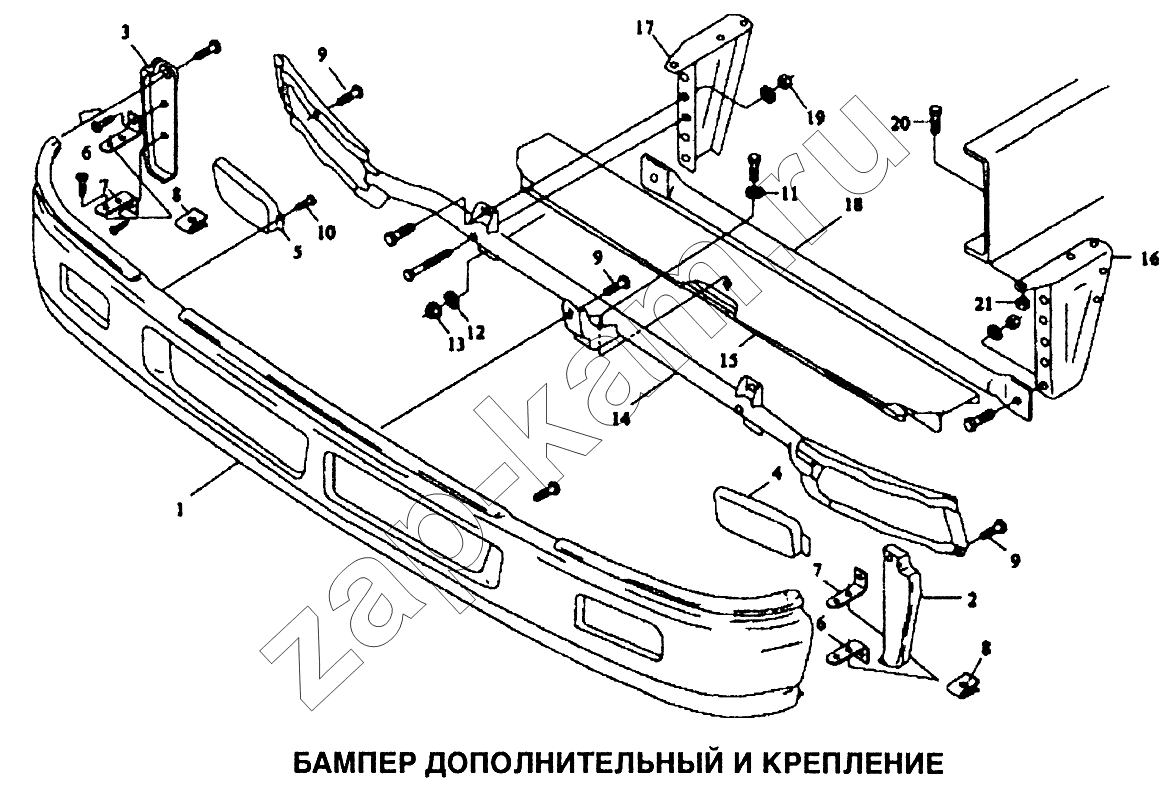 Схема/чертеж: Бампер дополнительный и крепление / Shaanxi SX-3255-DR 3804B 6х4