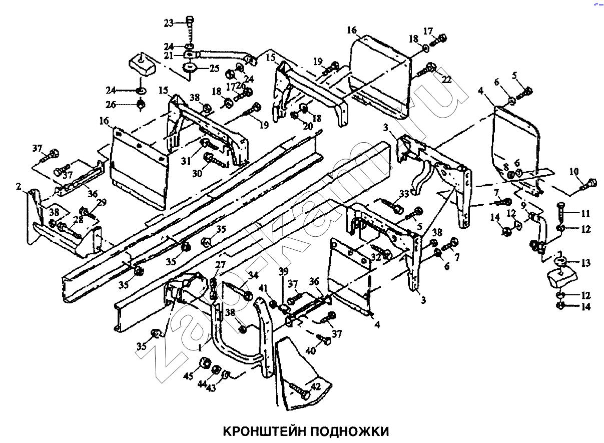 Схема/чертеж: Кронштейн подножки / Shaanxi SX-3255-DR 3804B 6х4