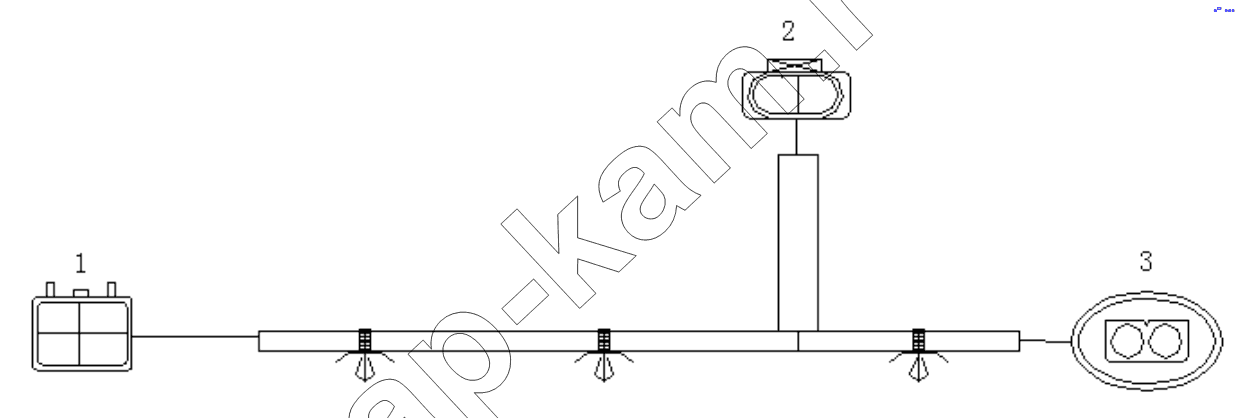 Схема/чертеж: Передний жгут проводов;Front wiring harness / Shaanxi Shacman SX1255GP4